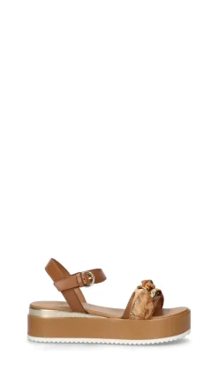 ALVIERO MARTINI Sandalo donna marrone in pelle