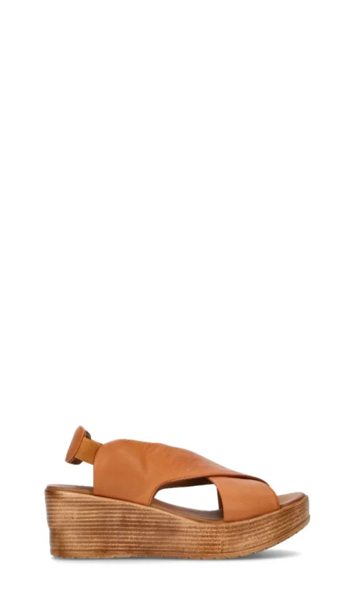 BUENO Zeppa donna arancione in pelle