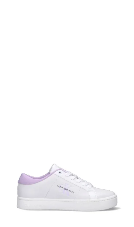 CALVIN KLEIN JEANS Sneaker donna bianca/lilla in pelle