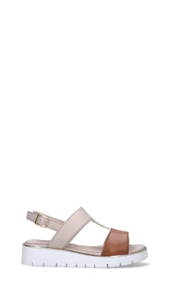 CAMILA Sandalo donna beige in pelle