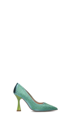 COUTURE Decollete donna verde in pelle