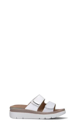 GRUNLAND Ciabatta donna bianca in pelle