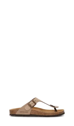 GRUNLAND Infradito donna beige in pelle