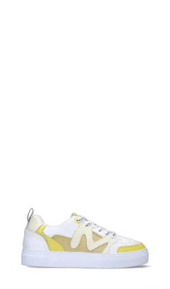 MANILA GRACE Sneaker donna bianca/gialla in pelle