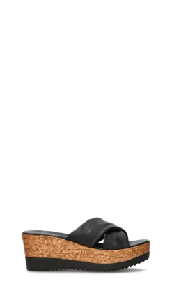 MIDELETTE Ciabatta donna nera in pelle