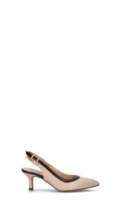 PERLAMARINA Slingback donna beige/nera in pelle