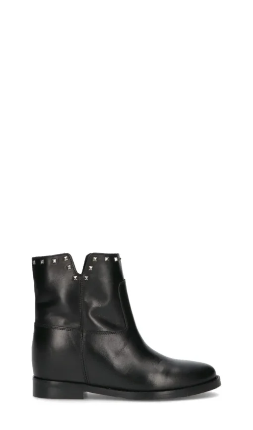PHIL MELVIS Tronchetto donna nero in pelle
