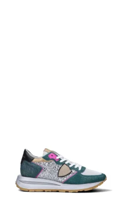 PHILIPPE MODEL Sneaker donna verde/argento in pelle