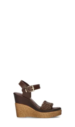 PRATIVERDI Zeppa donna marrone in pelle