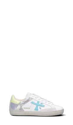 PREMIATA Sneaker donna bianca/azzurra/gialla in pelle