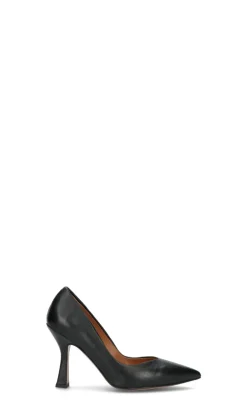 REBECCA VAN DIK Décolleté donna nero in pelle