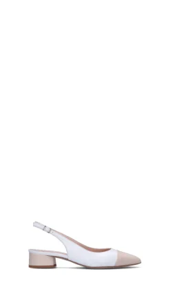 REBECCA VAN DIK Slingback donna bianca/rosa in pelle