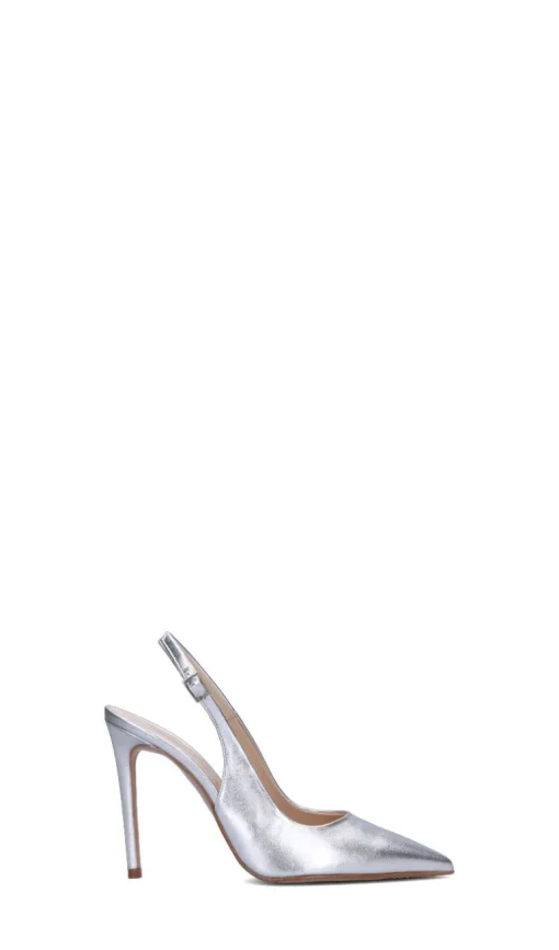 REBECCA VAN DIK Slingback donna argento in pelle