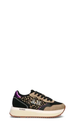 SUN68 Sneaker donna nera/beige in suede