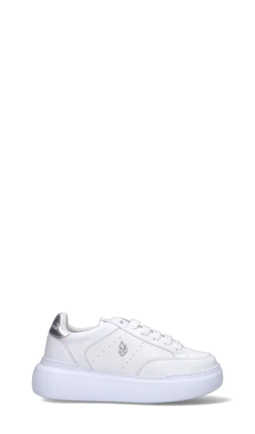 U.S. POLO ASSN. Sneaker donna bianca/argento in pelle