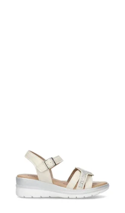 VALLEVERDE Sandalo donna panna/argento