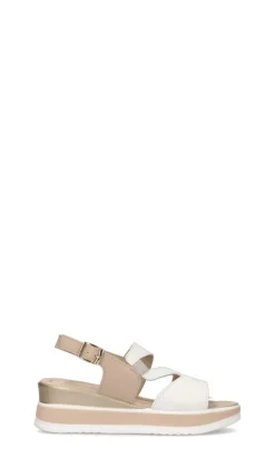 VALLEVERDE Sandalo donna bianca/beige in pelle