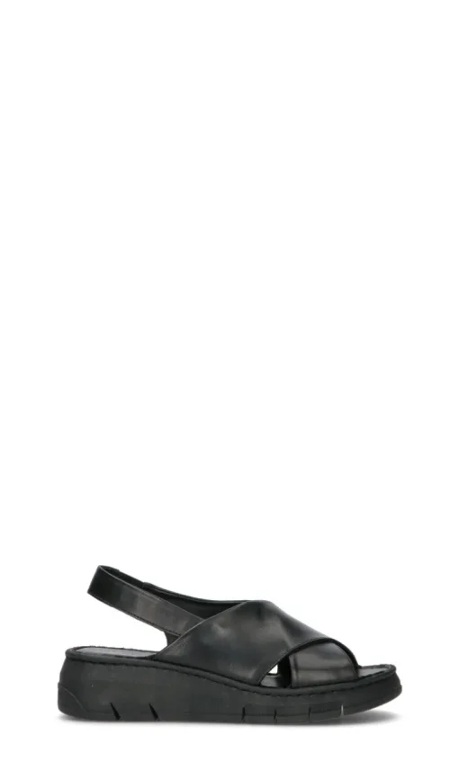 VARIOPINTO Sandalo donna nero in pelle