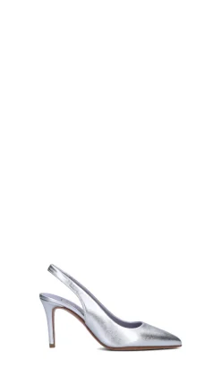 ALBANO Slingback donna argento in pelle