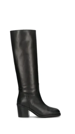 ANGELO BERVICATO Stivale donna nero in pelle