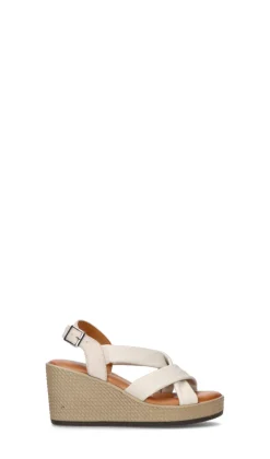 CAMILA Zeppa donna bianca in pelle