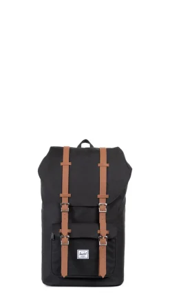 HERSCHEL LITTLE AMERICA Zaino nero/cuoio in tessuto