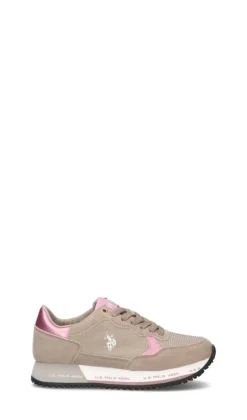 U.S. POLO ASSN. Sneaker donna beige/rosa in suede